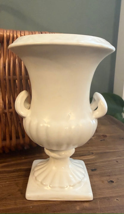Vintage Shorter and Son Pottery White Vase