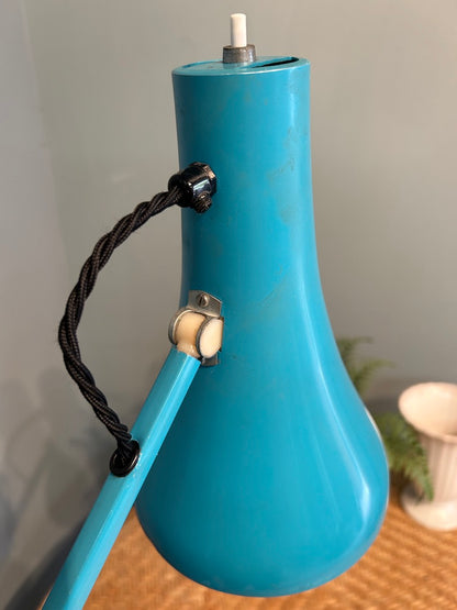 Vintage Turquoise retro Angle poise adjustable table lamp