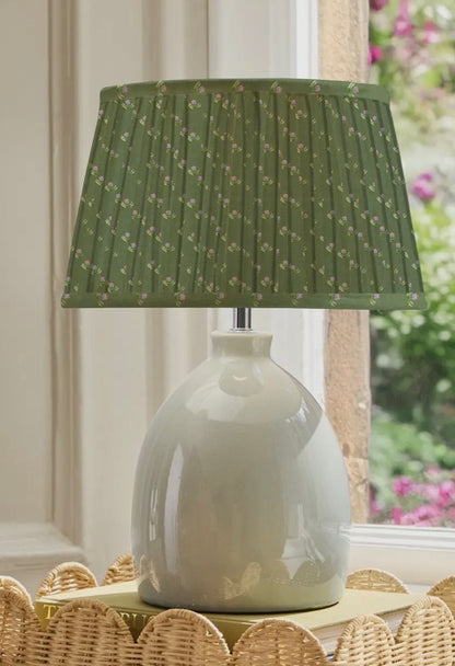 Traditional Vintage Style Pleated Tapered Lamp Shade - Green