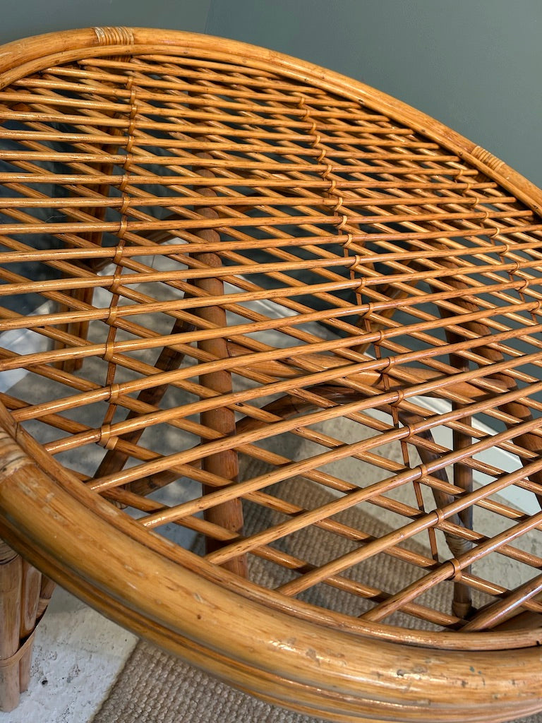 Vintage Round Bamboo Table