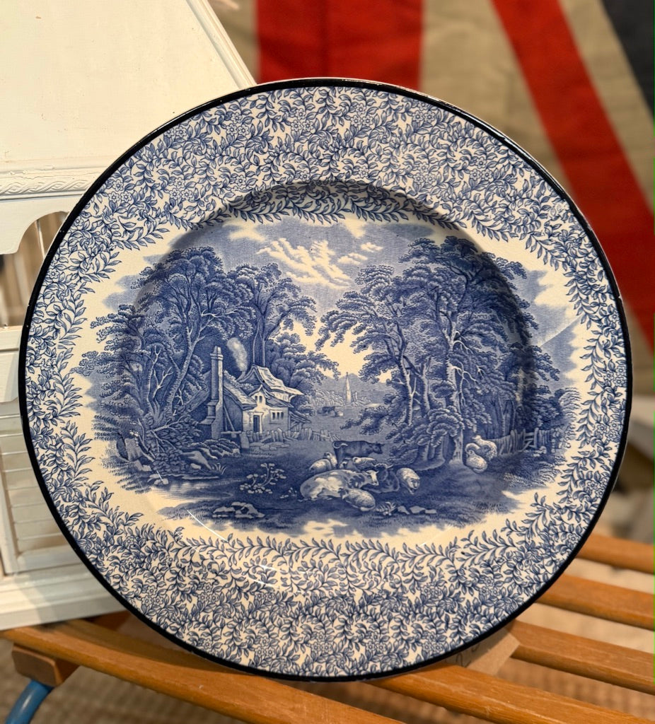 Vintage Foley Warf Blue and white wall display Plate