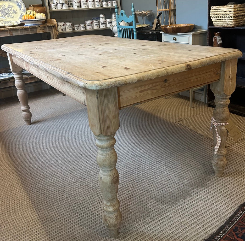 Antique Rustic Pine Farmhouse Table