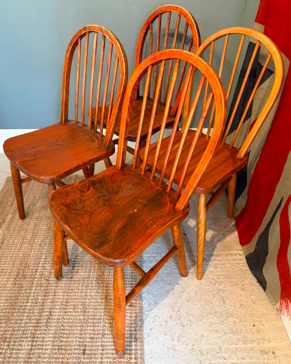 Set of 4 Vintage Stick Back Chairs