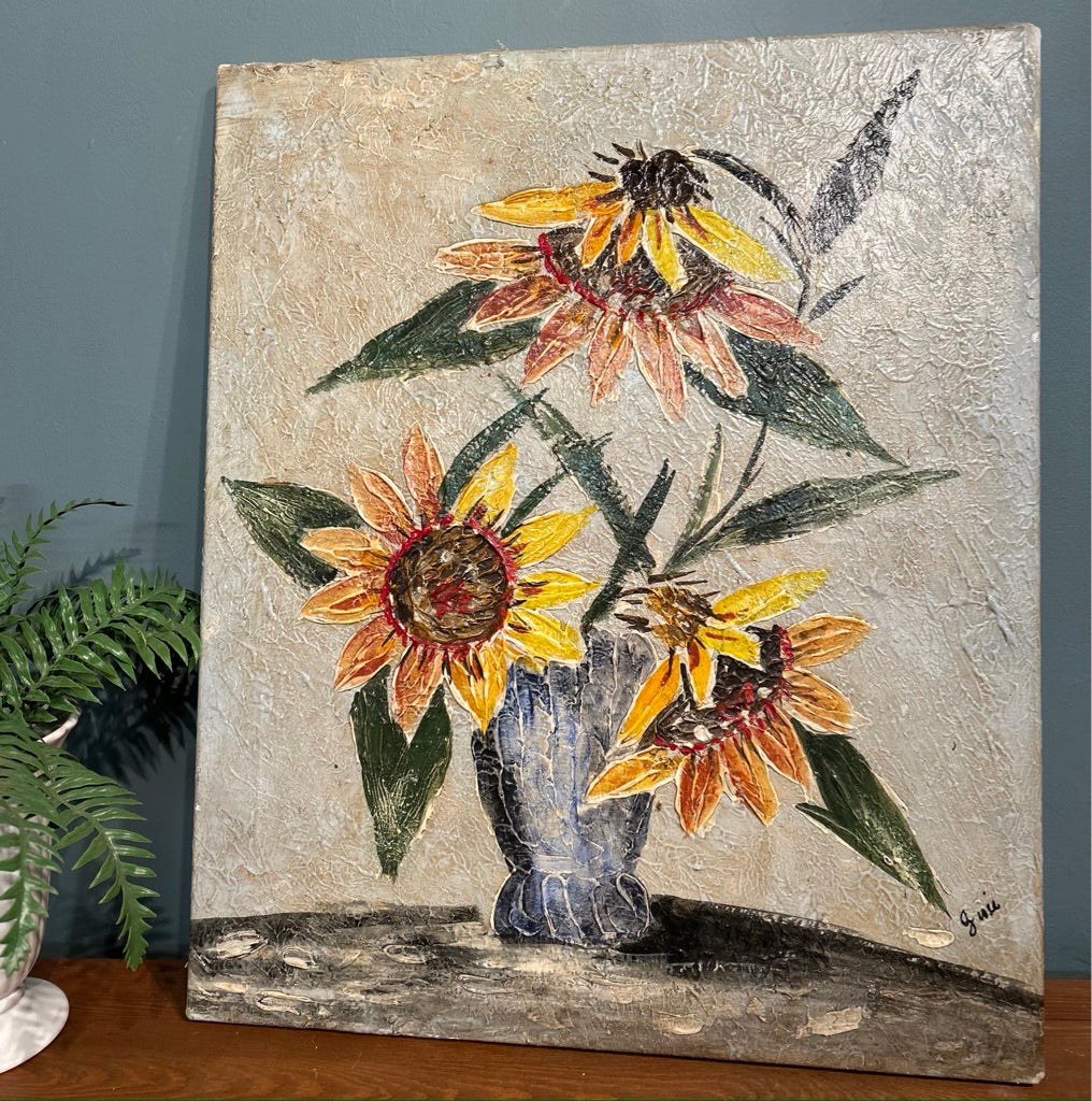 Textured Sunflower Canvas