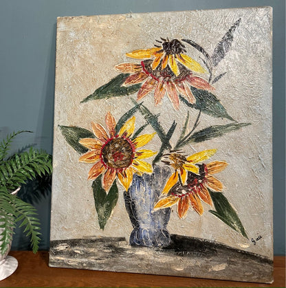 Textured Sunflower Canvas
