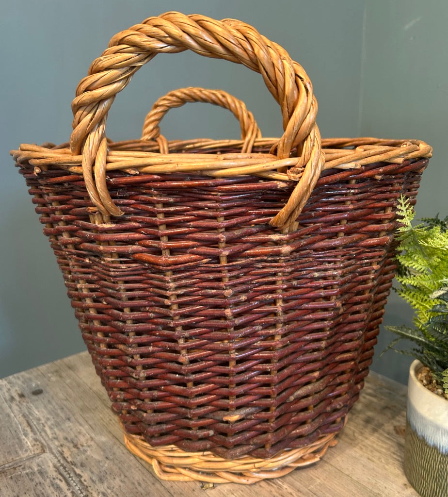 Dark Wicker Log Basket