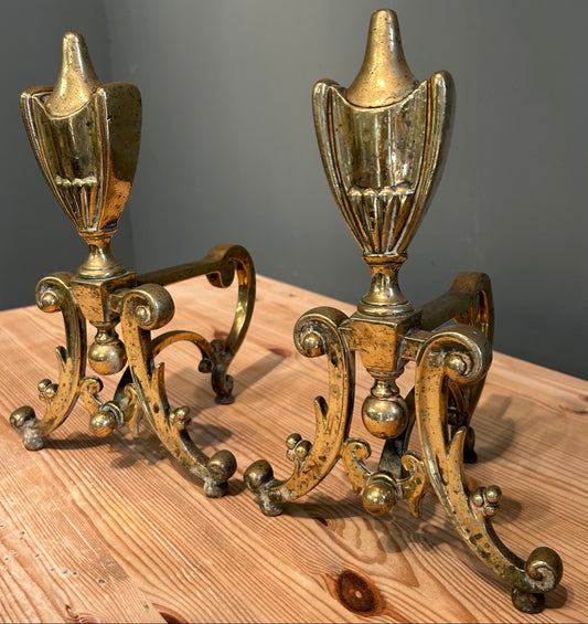 Vintage Brass Fire Dogs