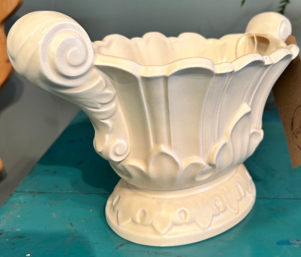 Vintage Hill - Ousten Pottery White Mantel Vase Planter