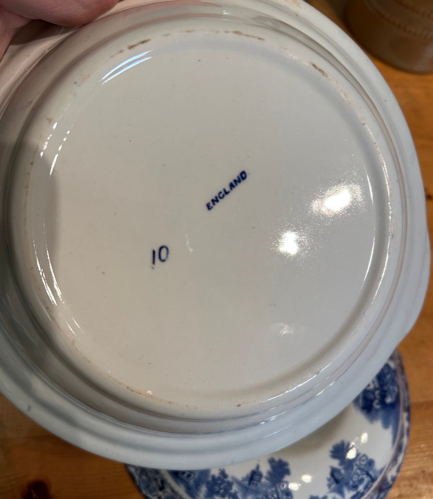 Vintage Blue and White Terrine Lidded Dish