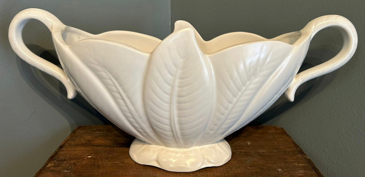 Vintage Arthur Wood Pottery White Mantel Vase