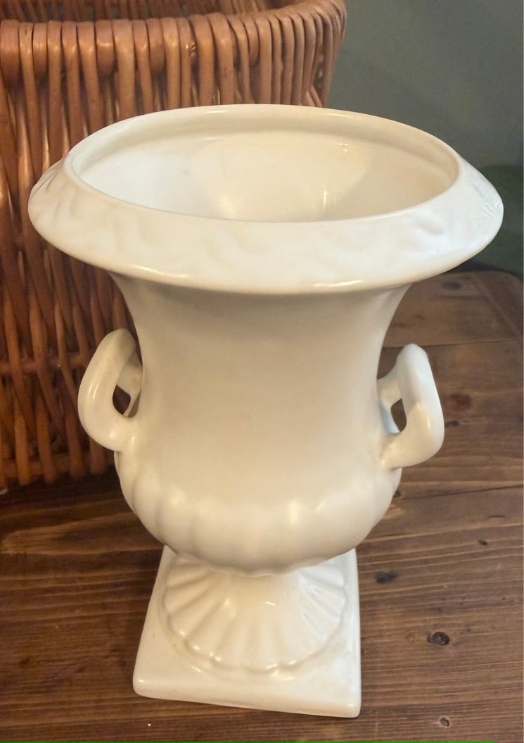 Vintage Shorter and Son Pottery White Vase