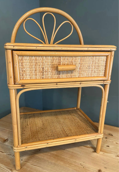 Vintage Bamboo Bedside Table