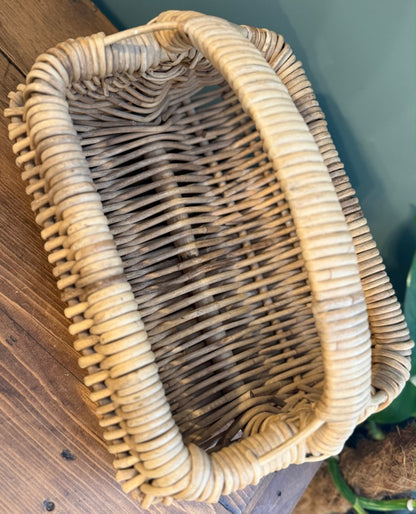 Vintage Wicker Handled Basket