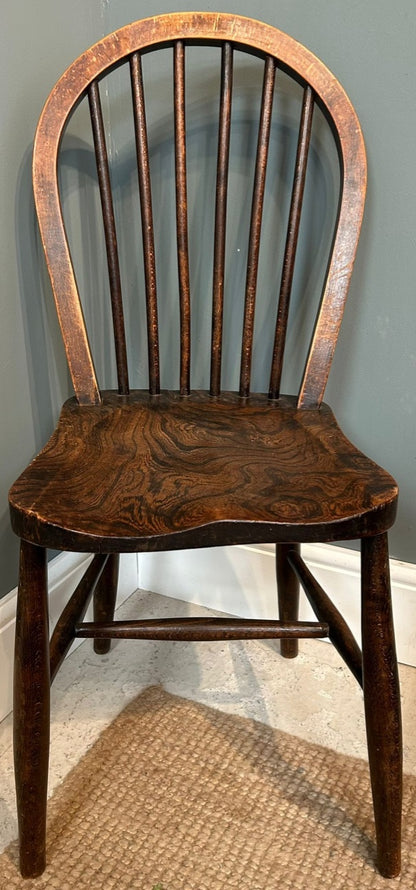 Single Elm Antique Stick Back Kitchen Chair