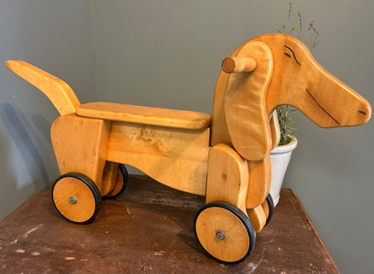 Vintage Ride on Wooden Childs Dog