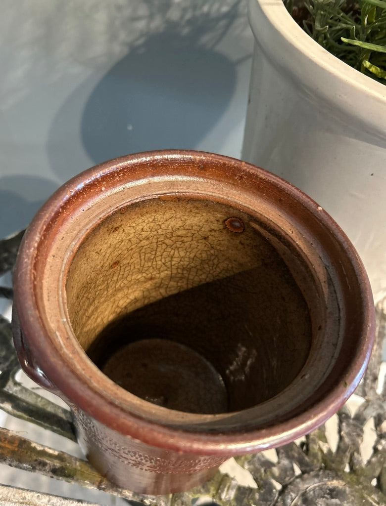 Small Vintage Salt Glaze Jar - Antique Vessel