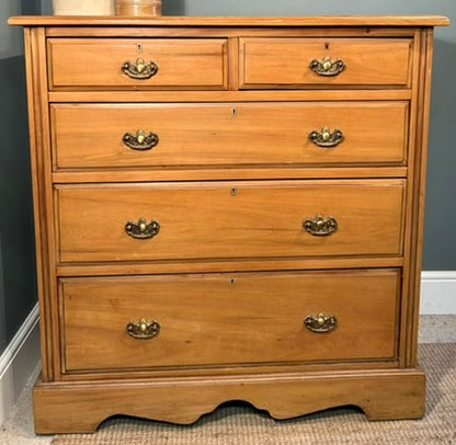 Large Antique Satinwood Chest of Drawers