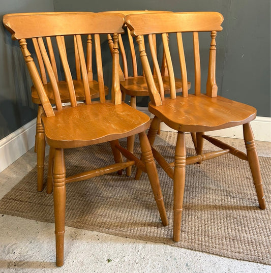 Set of 4 Farmhouse Slat back  Chairs