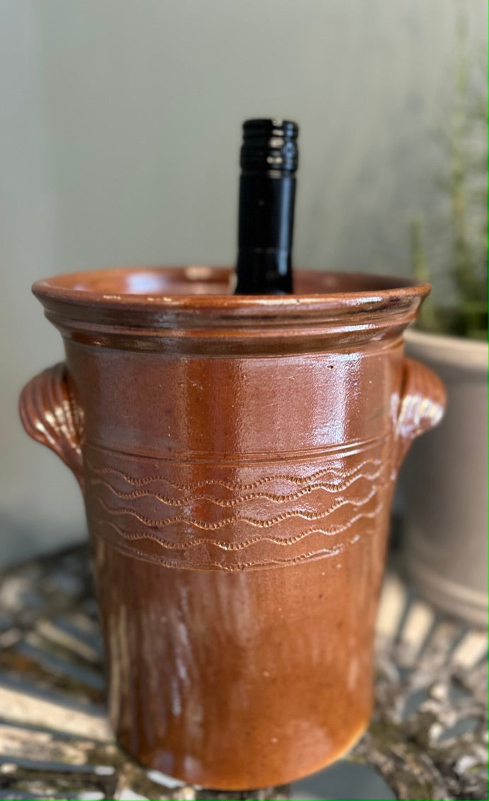 Vintage Salt Glaze Jar - Antique Vessel - Wine Cooler