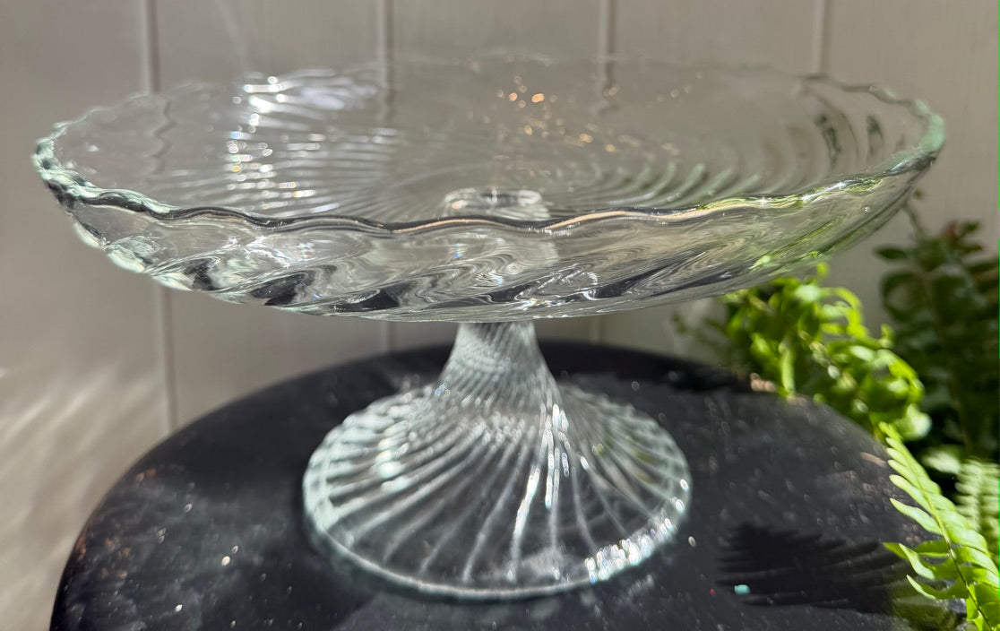 Pretty Vintage Glass Cake Stand