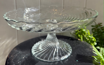 Pretty Vintage Glass Cake Stand