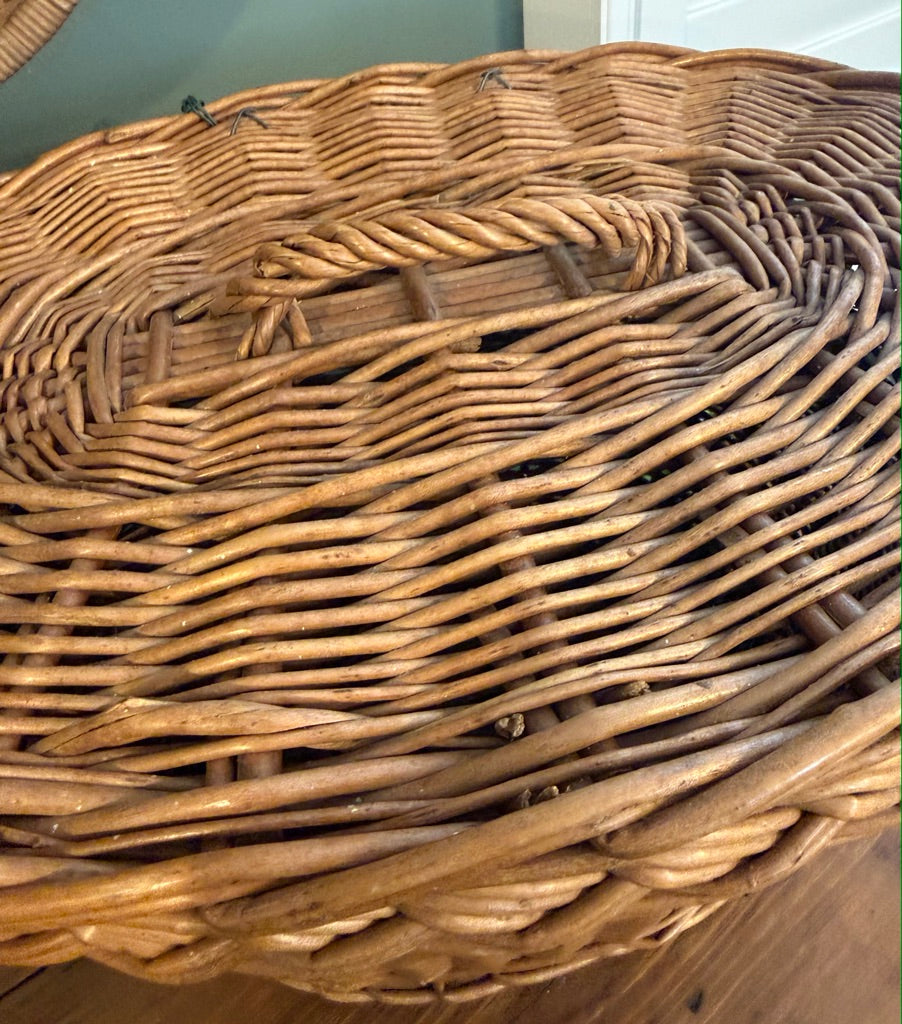 Vintage Oval Lidded Basket