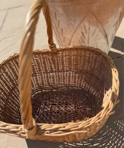Vintage Wicker Handled Basket