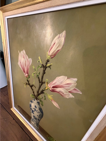 Vintage Magnolias Floral Framed Print