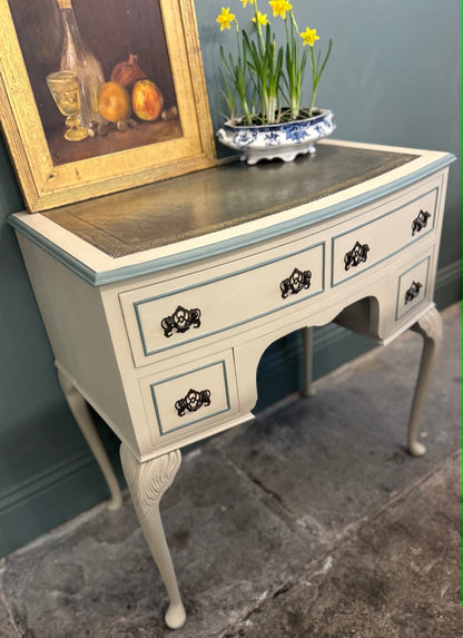 Painted Vintage Knee Hole Desk with leather top