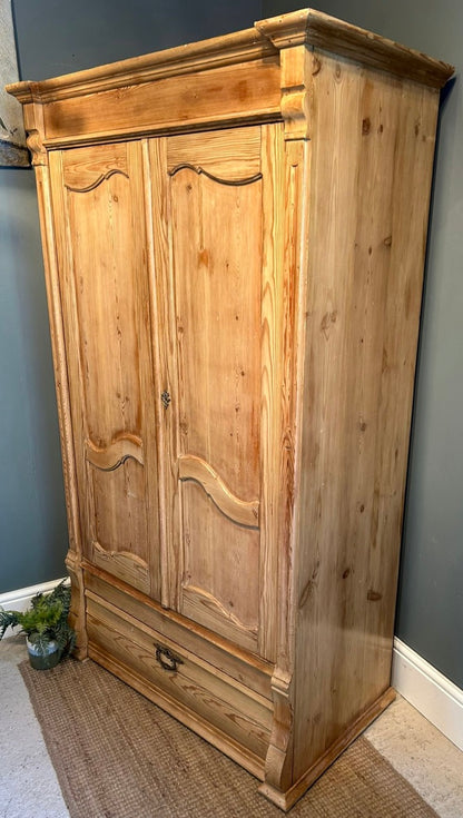 Antique Pine Wardrobe Armoire