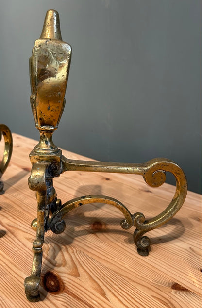 Vintage Brass Fire Dogs