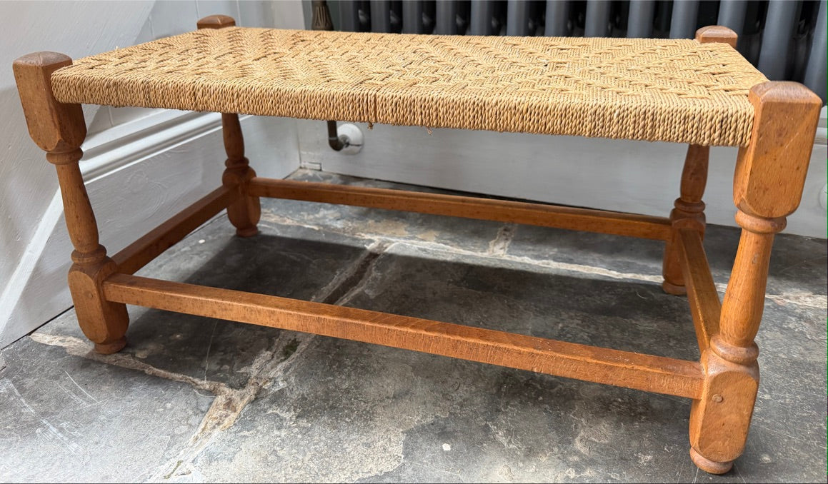Double Vintage Woven Stool Bench