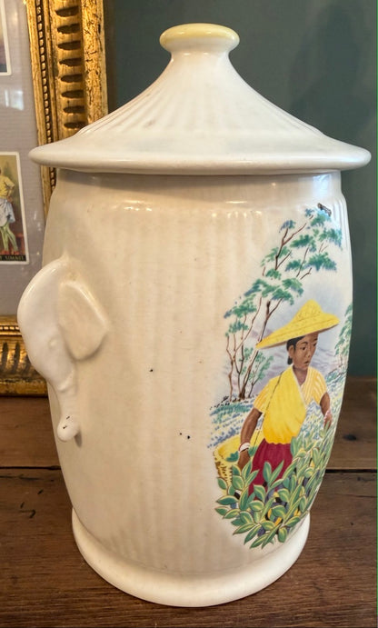 Vintage Sylvac Pottery White Pot - 1050's Tea Caddy Model 3372