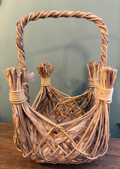 Hand made Wicker Handled Basket