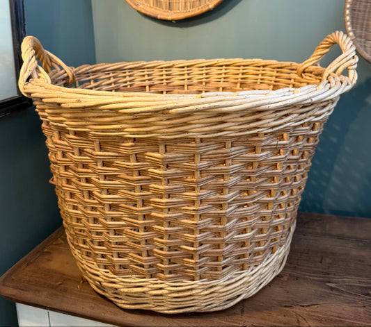 Large Round Wicker Log Basket