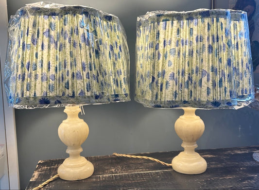 Pair of Vintage Alabaster Lamps