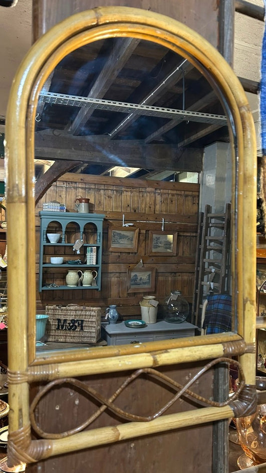 Vintage Bamboo Arched Mirror
