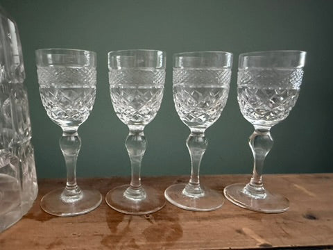 Set of 4 Vintage Sherry / Port Glasses
