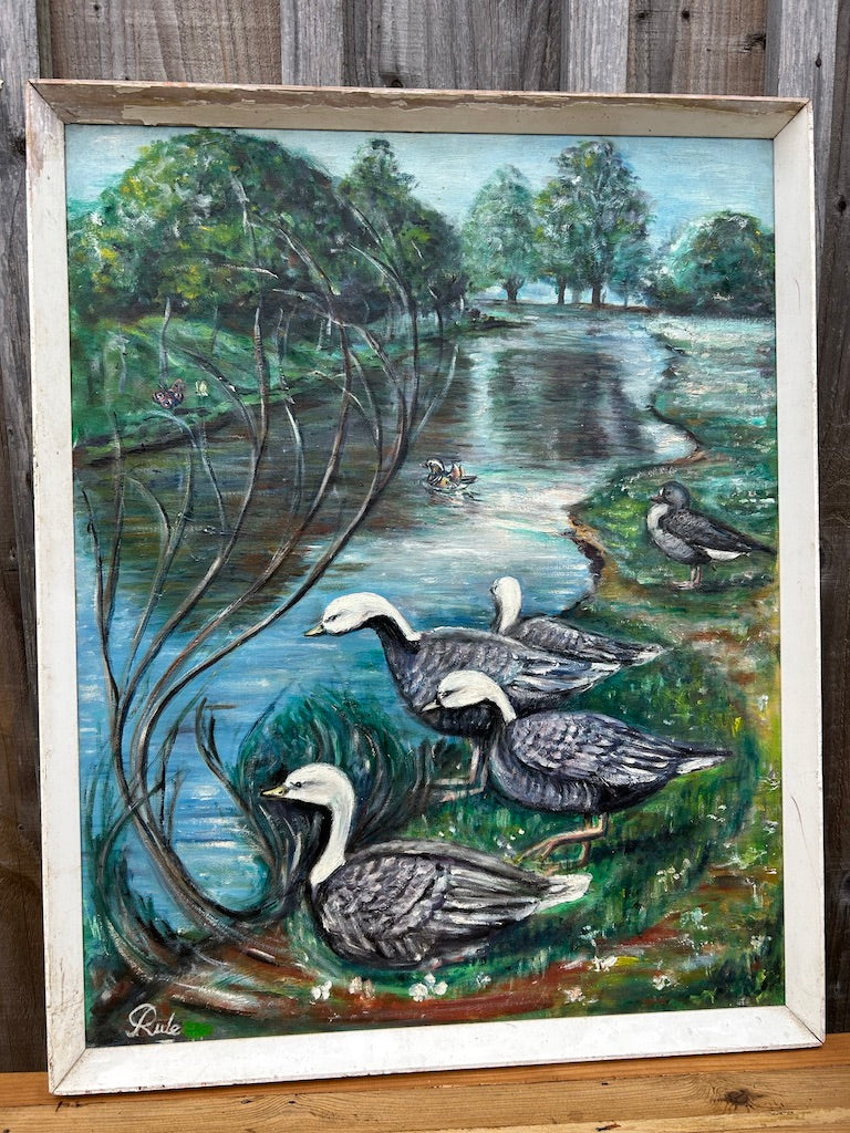 Vintage Painting - Geese - by artist Robert Rae Rule