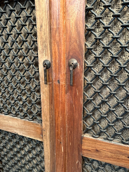 Vintage Indian Rustic Metal Work Wardrobe/storage Cupboard