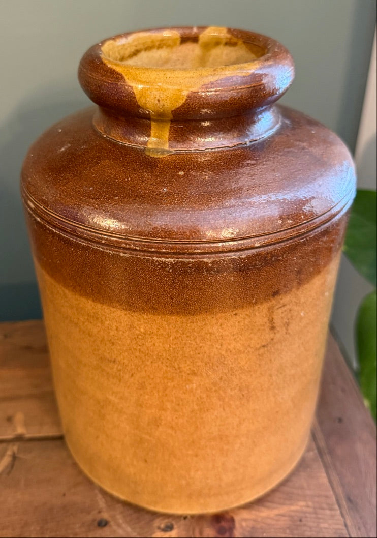 Vintage Stoneware Jar - Antique Vessel