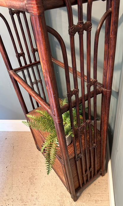 Vintage Bamboo shelves with cupboard underneath