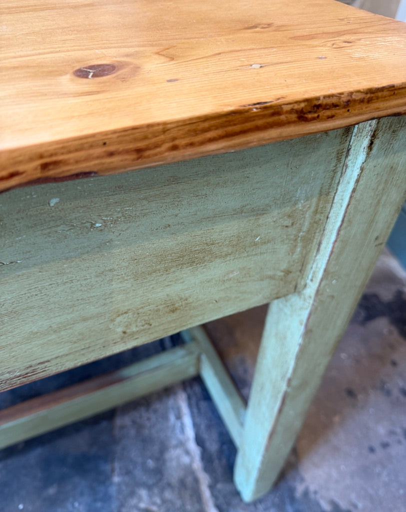 Small Vintage Pine Painted Kitchen Side Work Table
