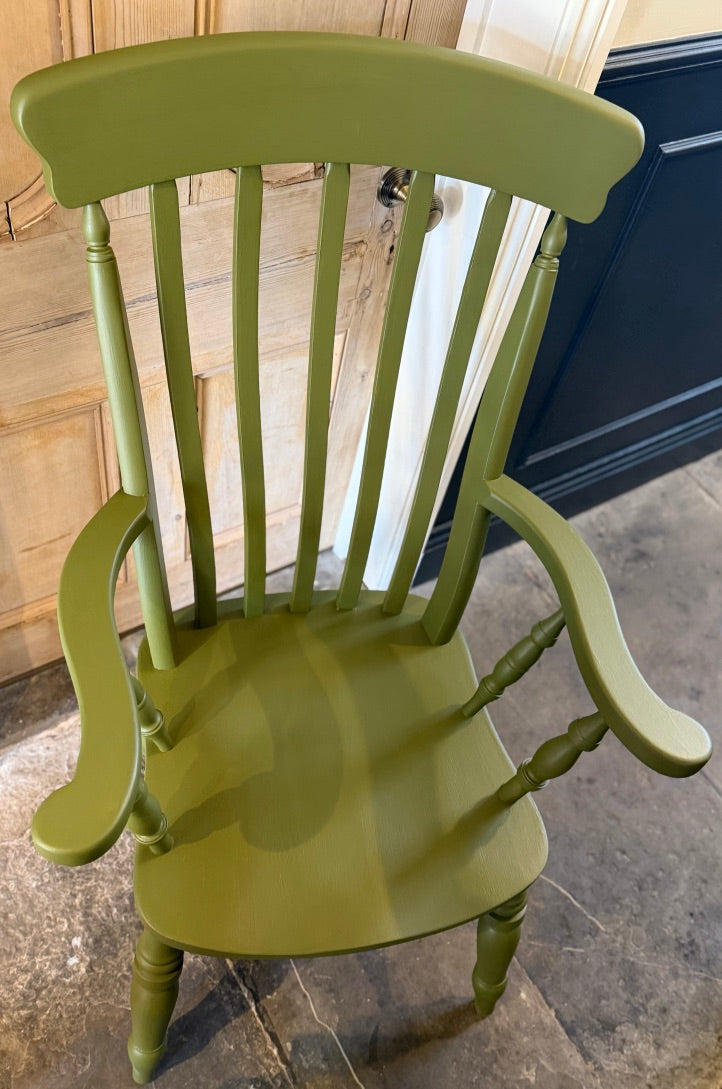 Vintage Large Farmhouse Carver Chair - Painted in Frenchic Constance Moss