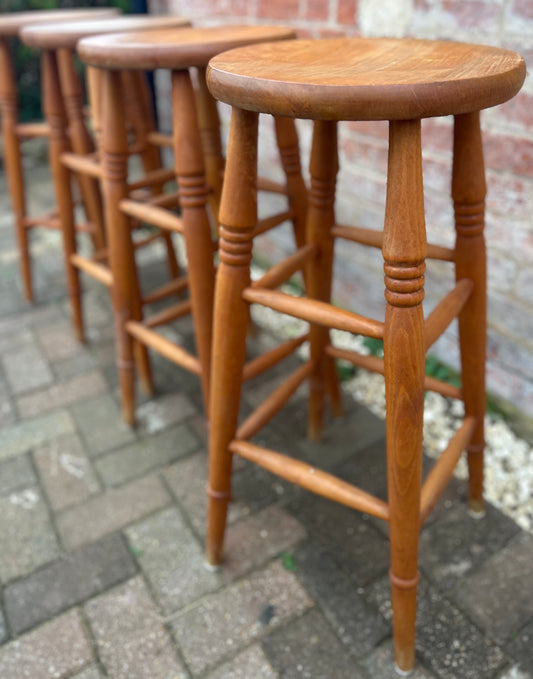 Set of 4 Pine Stools