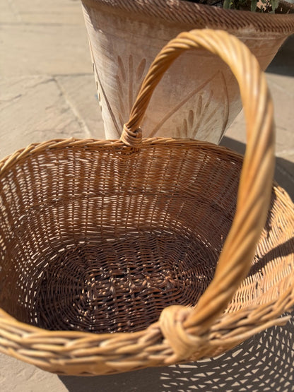 Vintage Wicker Handled Basket