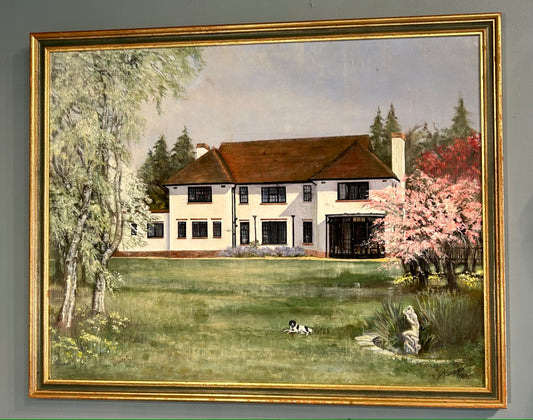 Vintage Architect Painting in Gold Frame