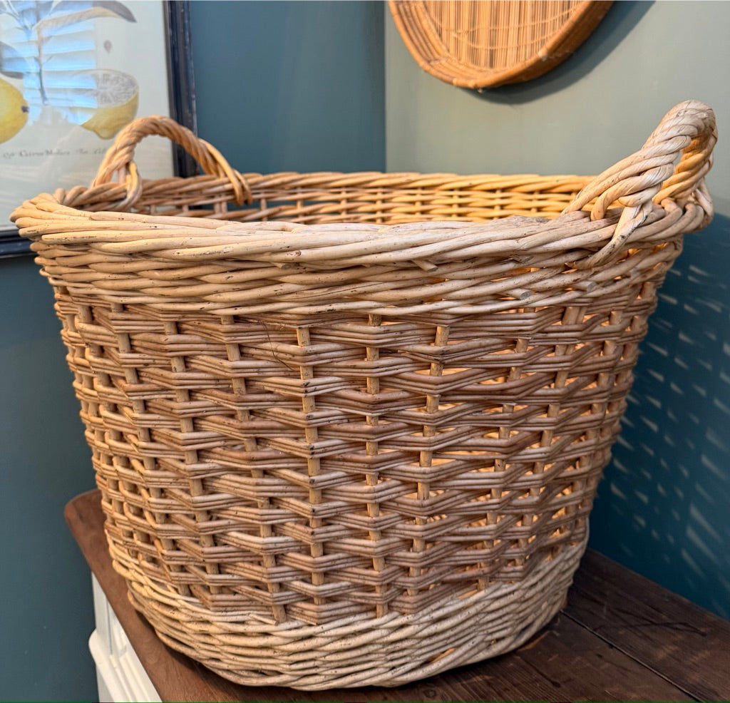Large Round Wicker Log Basket