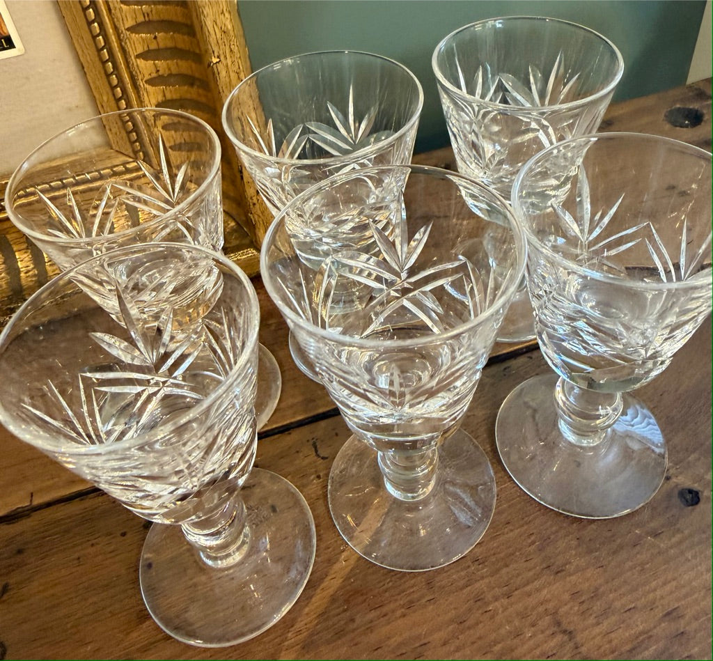 Set of 6 Vintage Sherry / Port Glasses