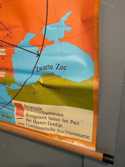 Vintage Educational Map Poster - Dutch Europe in the Cold War  *A